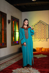 Jellaba Deux Pièces en Façon Maâlem – Élégance Artisanale