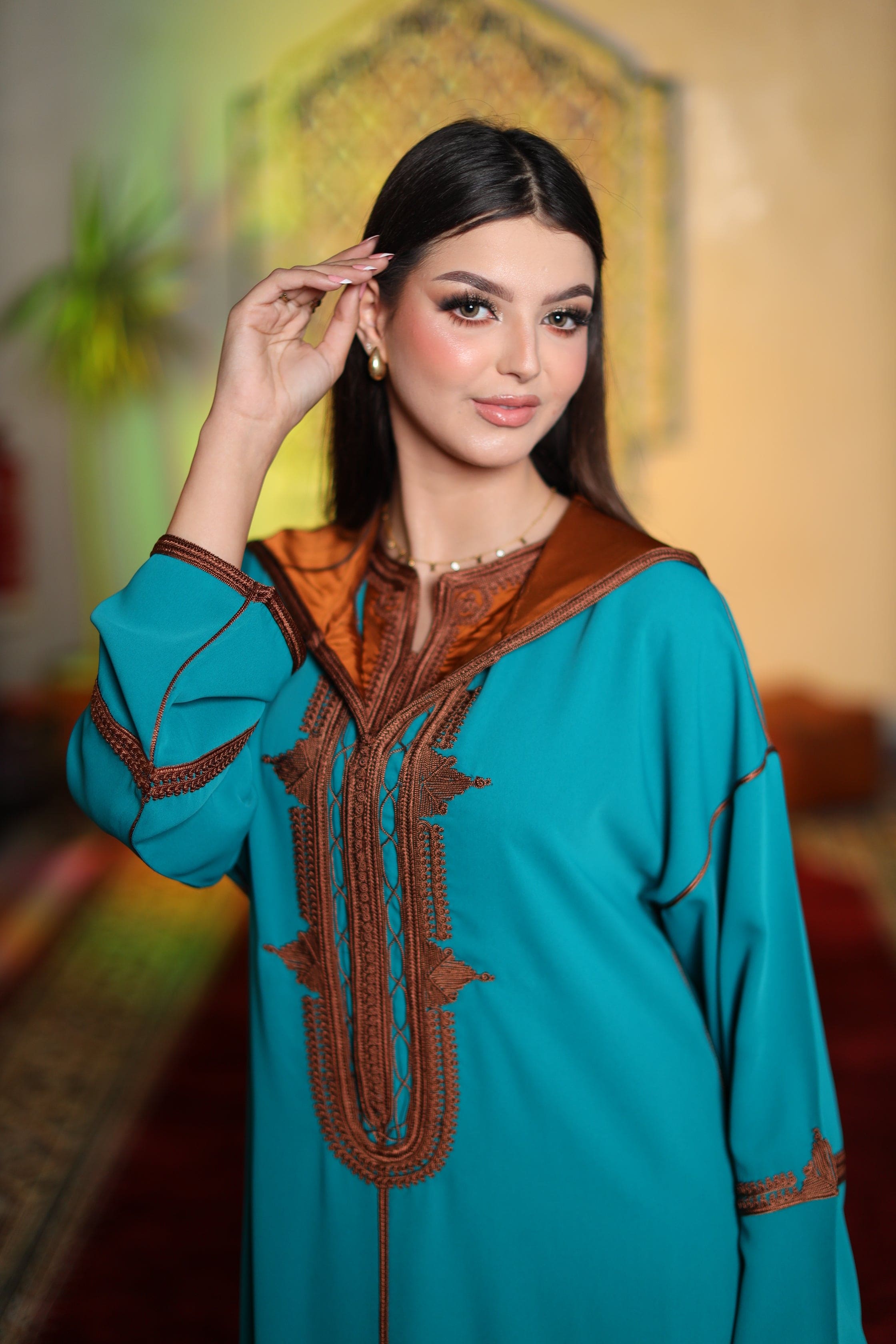 Jellaba Deux Pièces en Façon Maâlem – Élégance Artisanale