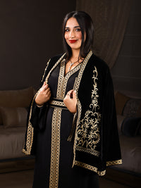 Grand Caftan Noir Deux Pièces – Majesté & Élégance | Maison Lunaris