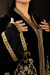 Grand Caftan Noir Deux Pièces – Majesté & Élégance | Maison Lunaris