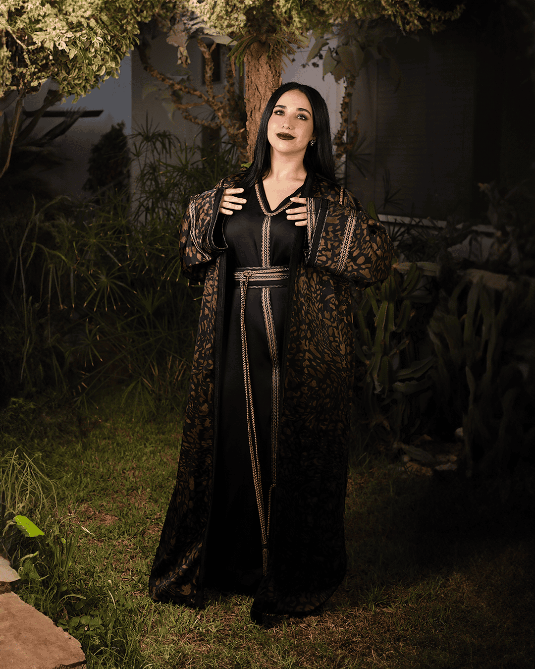 Caftan Noir Deux Pièces