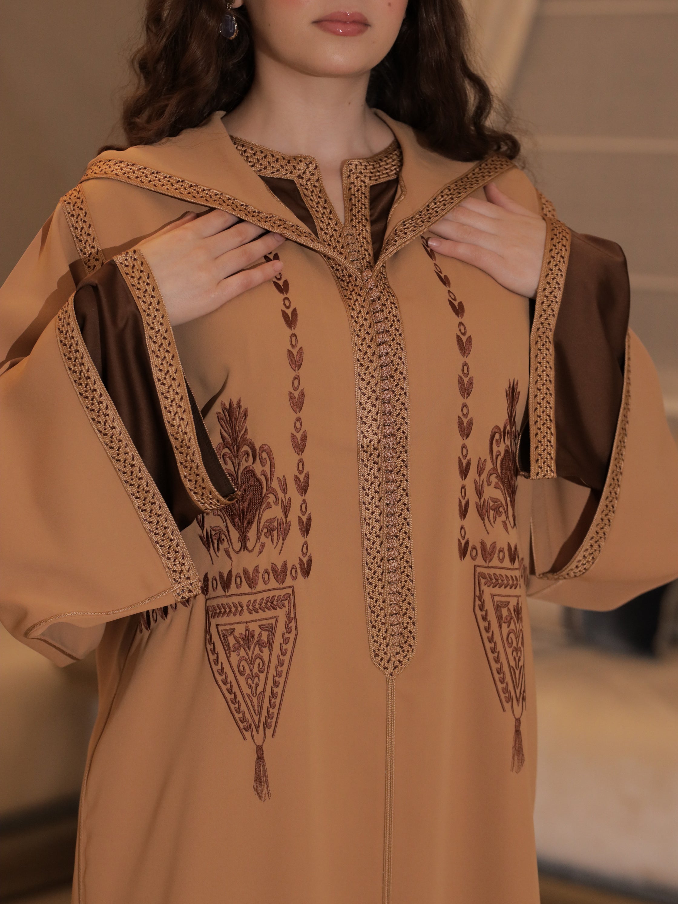 Jellaba Marron – 2 Pièces | Maison Lunaris