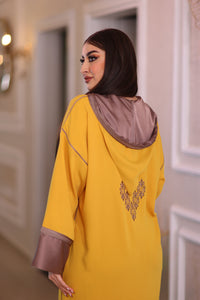 Duo Ensoleillé :Fusion de Jaune Éclatant et Rouge Brique