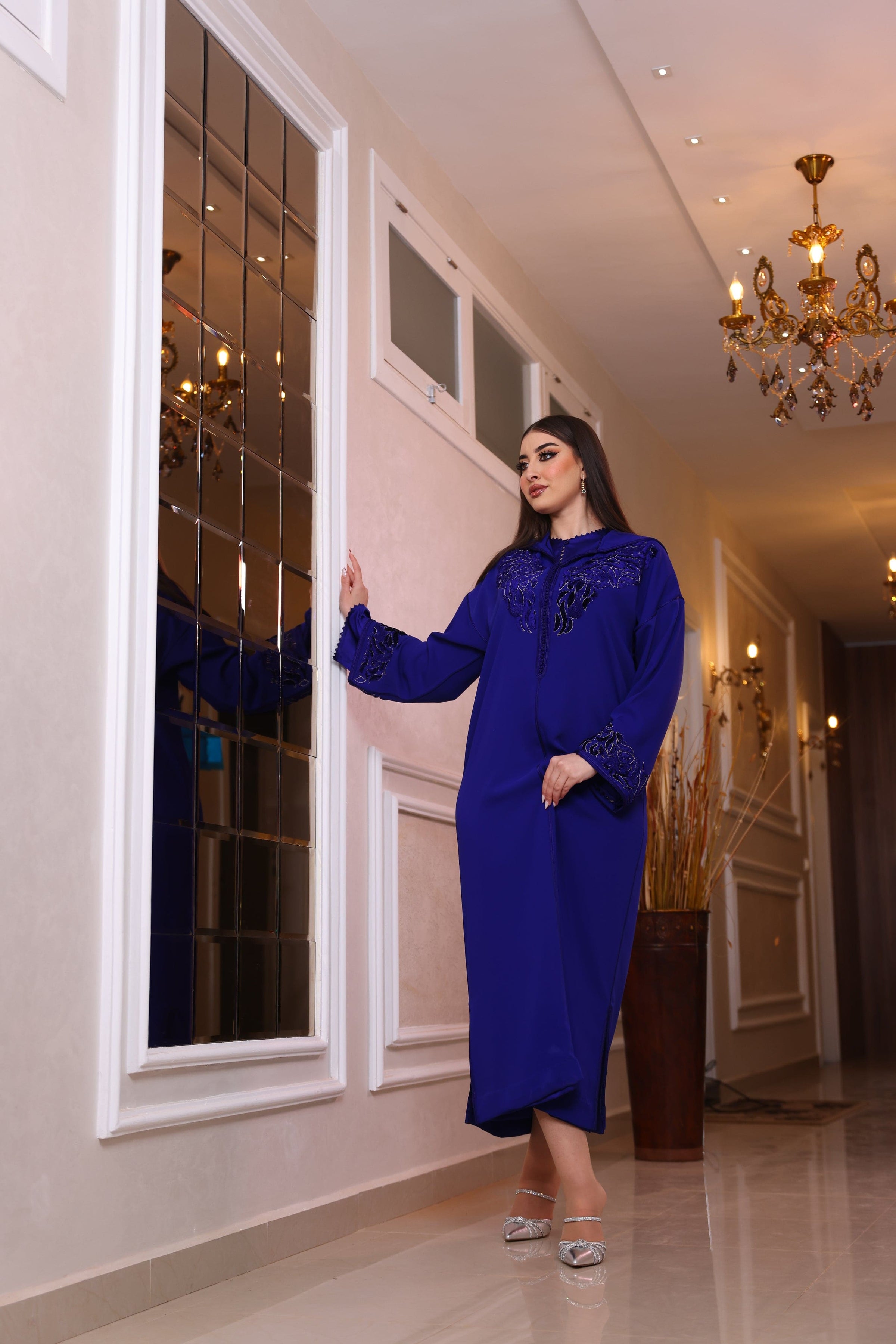 Djellaba Deux Pièces en Ibra Charkia, Tahtia Randa en Satin de Soie