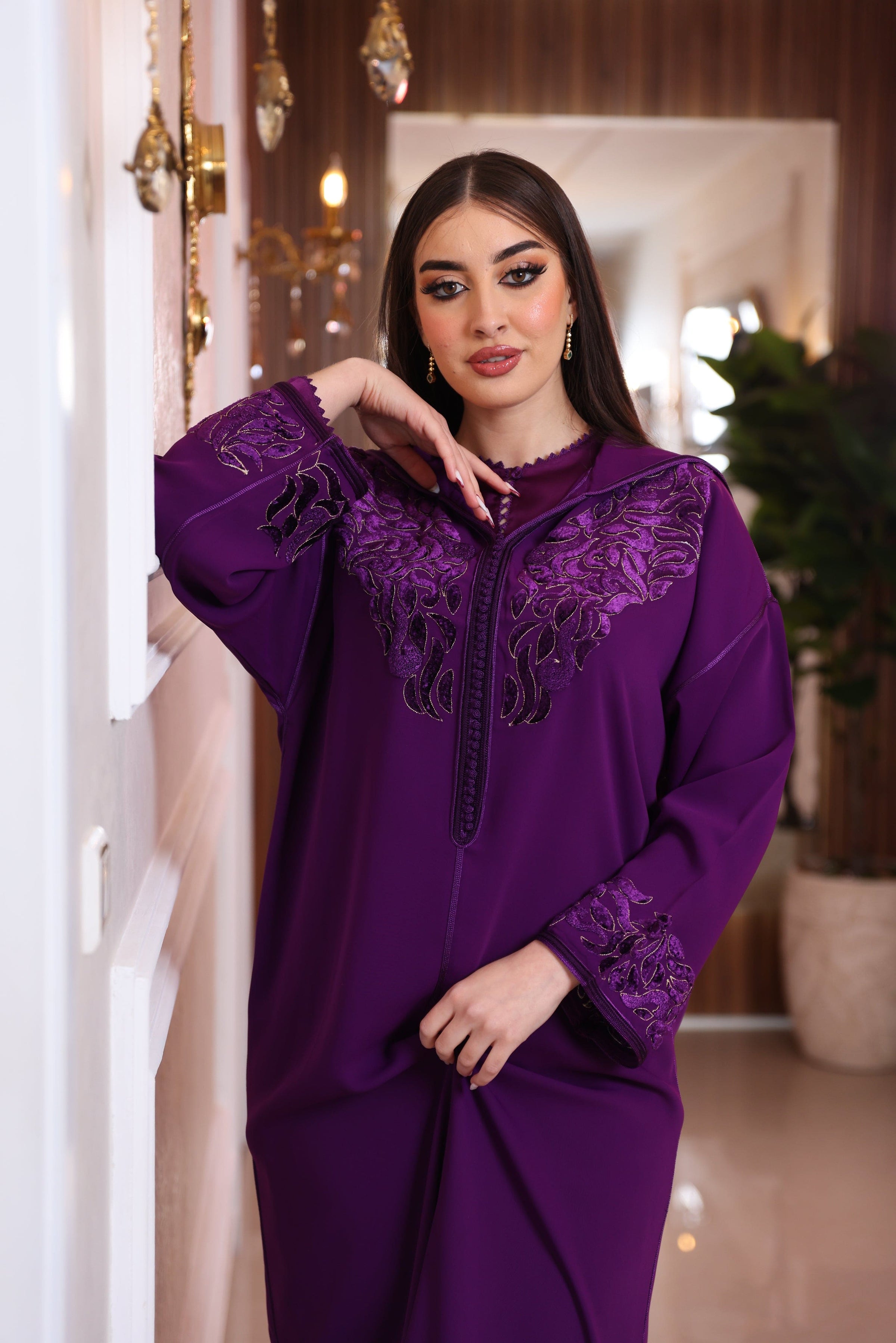 Djellaba Deux Pièces en Ibra Charkia, Tahtia Randa en Satin de Soie