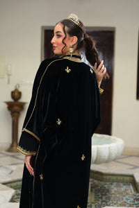 Caftan deux pièces en Velours avec Broderie Dorée