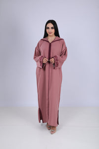 Djellaba en soie cachemire avec broderie artisanale